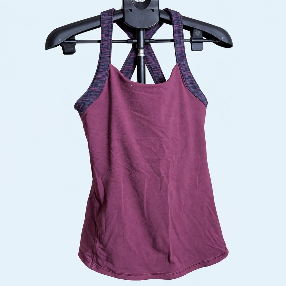 Plum and Royal Blue Cross-Back Athletic Tank